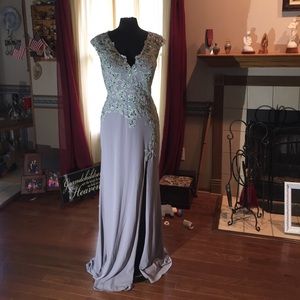 Mori Lee MGNY Style 71627 Size 10 Silver - MOB